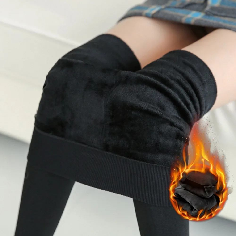 

Winter Warm Leggings Women 2022 Slim High Waist Leggings Women's Thermal Pants Velvet Thick Wool Leggings Pants