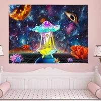 psychedelic mushroom tapestry dream plant wall tapestries trippy wall hanging space starry tapestries for bedroom living room