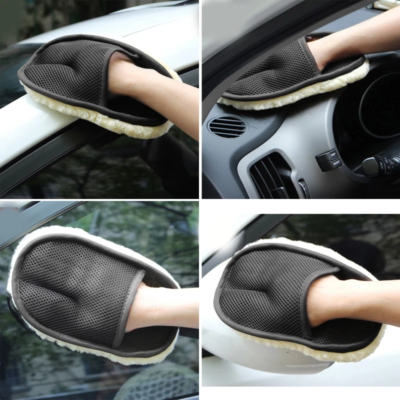 

Car Wash Mitt Glove Microfiber Wool Soft Microfiber Gloves Car Cleaning Towel Cloth Wax Detailing Auto Cleaning Tools D7YA