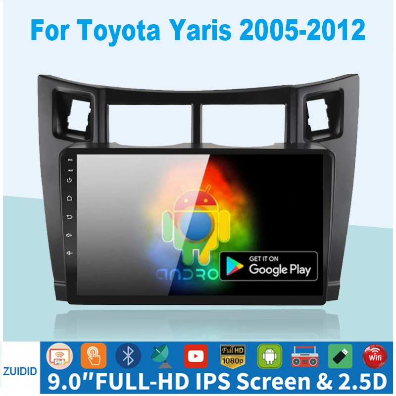 4G+64G 2 Din Carplay Car Multimedia Player for Toyota Yaris 2007 Radio Fascia Car Radio 2005 - 2012 Android GPS Navigator 1