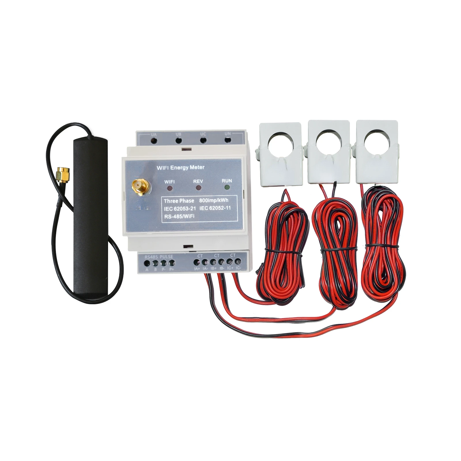 

Двунаправленный, DIN-рейка, TCP/RTU, трехфазный, умный измеритель энергии, mqtt, wifi