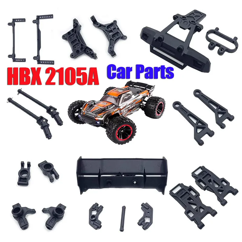 Фото HBX 2105A RC пульт дистанционного управления, автомобильные детали, игрушка-драгстер, оригинальный аксессуар, корпус, стойка, передняя защита от столкновений, верхний подол, рычаг, собачья кость №1