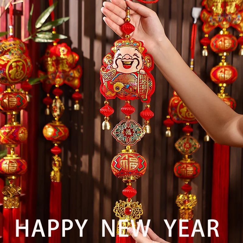 

2023 Spring Festival Pendants Chinese New Year Party Wall Doors Hanging Fu Character Lantern Decorations For Home Lucky Bags