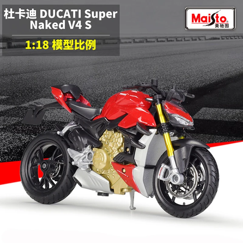 

Maisto 1:18 Ducati Super Naked V4 S Static Die Cast Vehicles Motorcycle Model Toys Gifts Collectible Hobbies Игрушечный мотоцикл