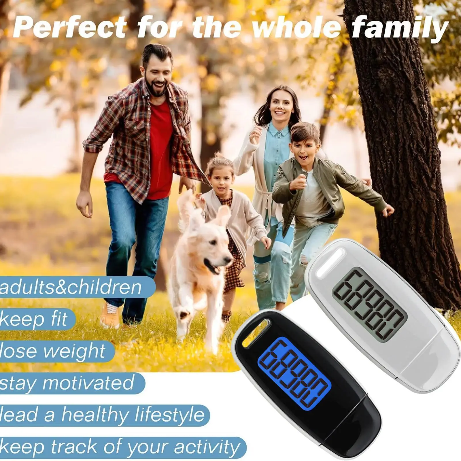 

2.95 Inch Backlit Pedometer 3d Sensor Mini Digital Step Counter With Lanyard For Outdoor Sports Running White Black Color S9f3