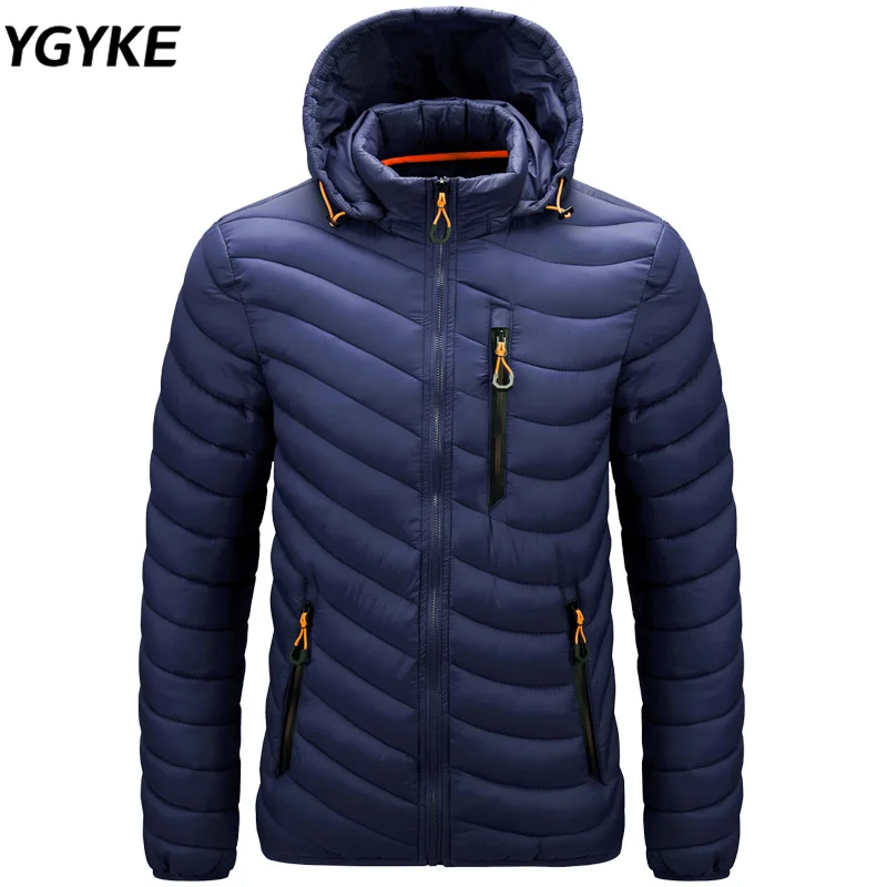 New Winter Fashion Men's Parka Thickened Turtleneck Hooded Warm Windproof Cotton Coat Zipper Coat Coat Casual Wild Coat