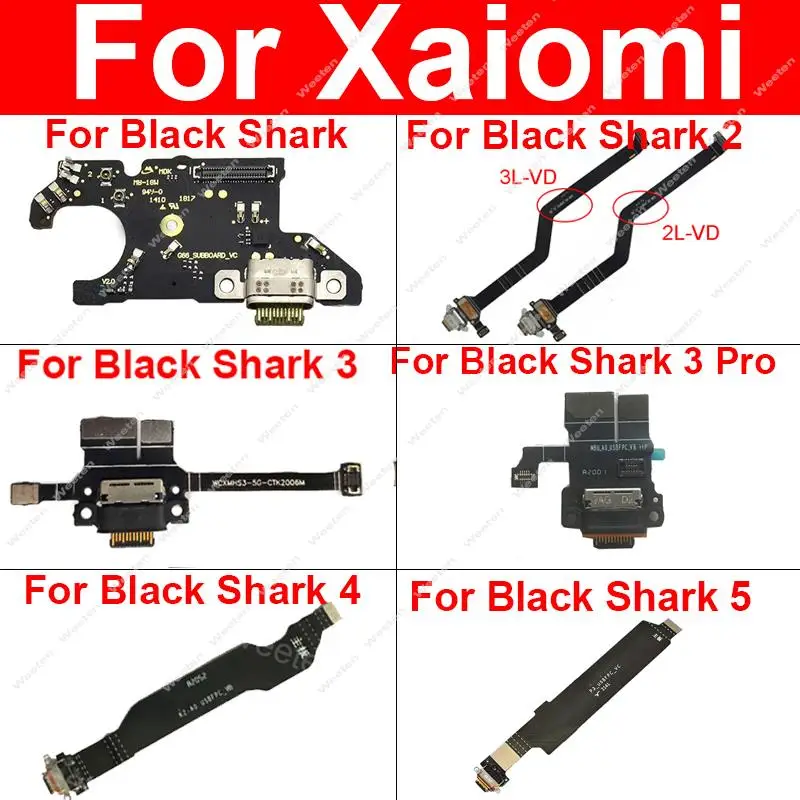 

USB Charging Port Dock Charger Plug Connector Board Flex Cable For Xiaomi Black Shark Blackshark 2 3 3 4 5 Pro