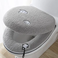 2pcsset cushionlid cover toilet seat mat set bathroom universal warm soft washable closestool seat case winter pad bidet mats