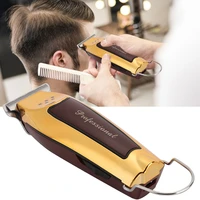 professional electric hair clipper rechargeable adjustable hair cutting machine hair trimmer men adult razor us plug gold