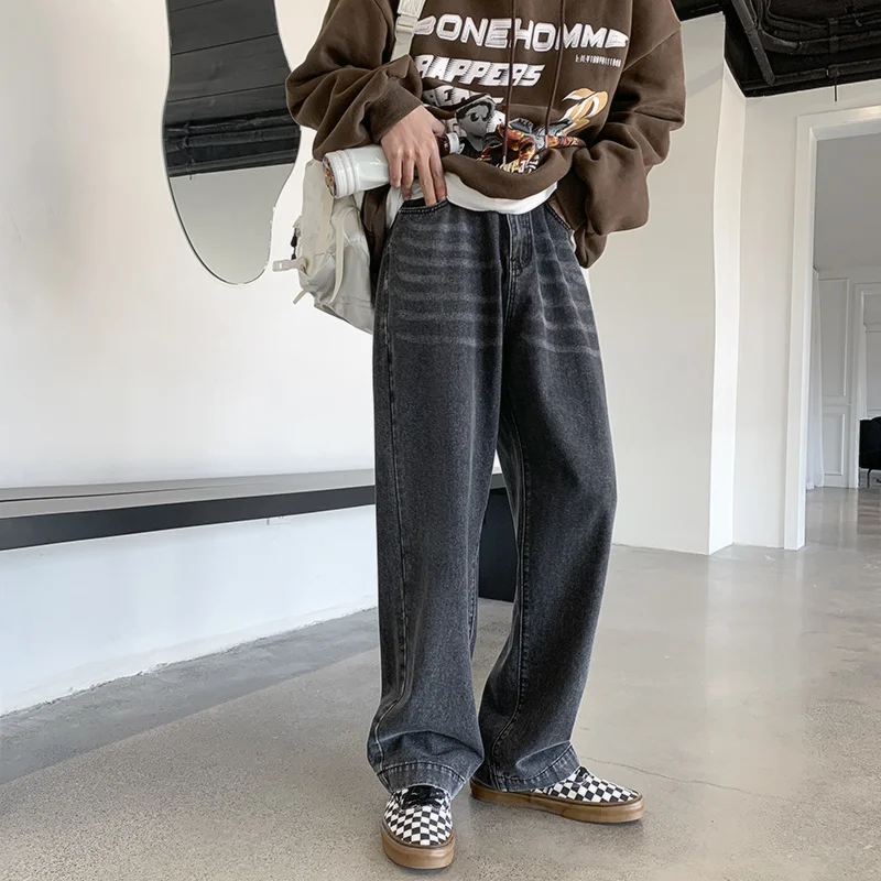 

5 Colors Baggy Jeans Men Fashion Casual Wide Leg Jeans Men Streetwear Hip Hop Loose Straight Denim Pants Mens Trousers M-3XL