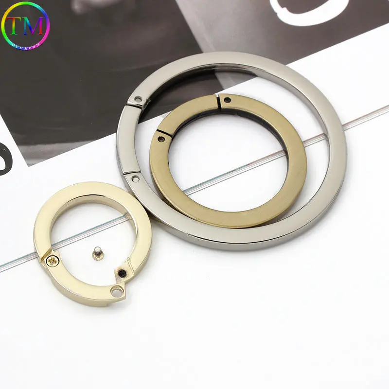 10-50 Pieces Metal Screw O-Ring Spring Gate O Ring Openable Keyring Bag Belt Strap Chain Buckles Snap Clasp Trigger Hardware