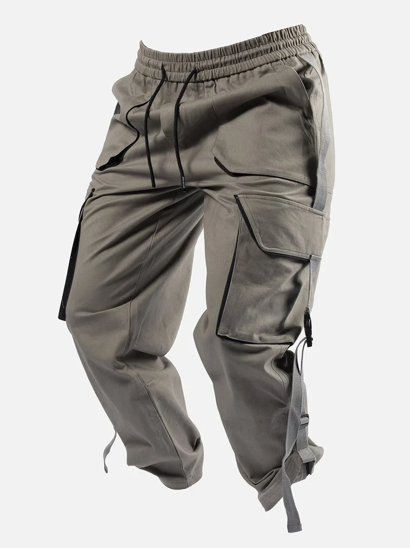 Men's Pants High Street Multi Pocket Cargo Pants Straight Outdoor Running Casual Pants Loose Sweatpants