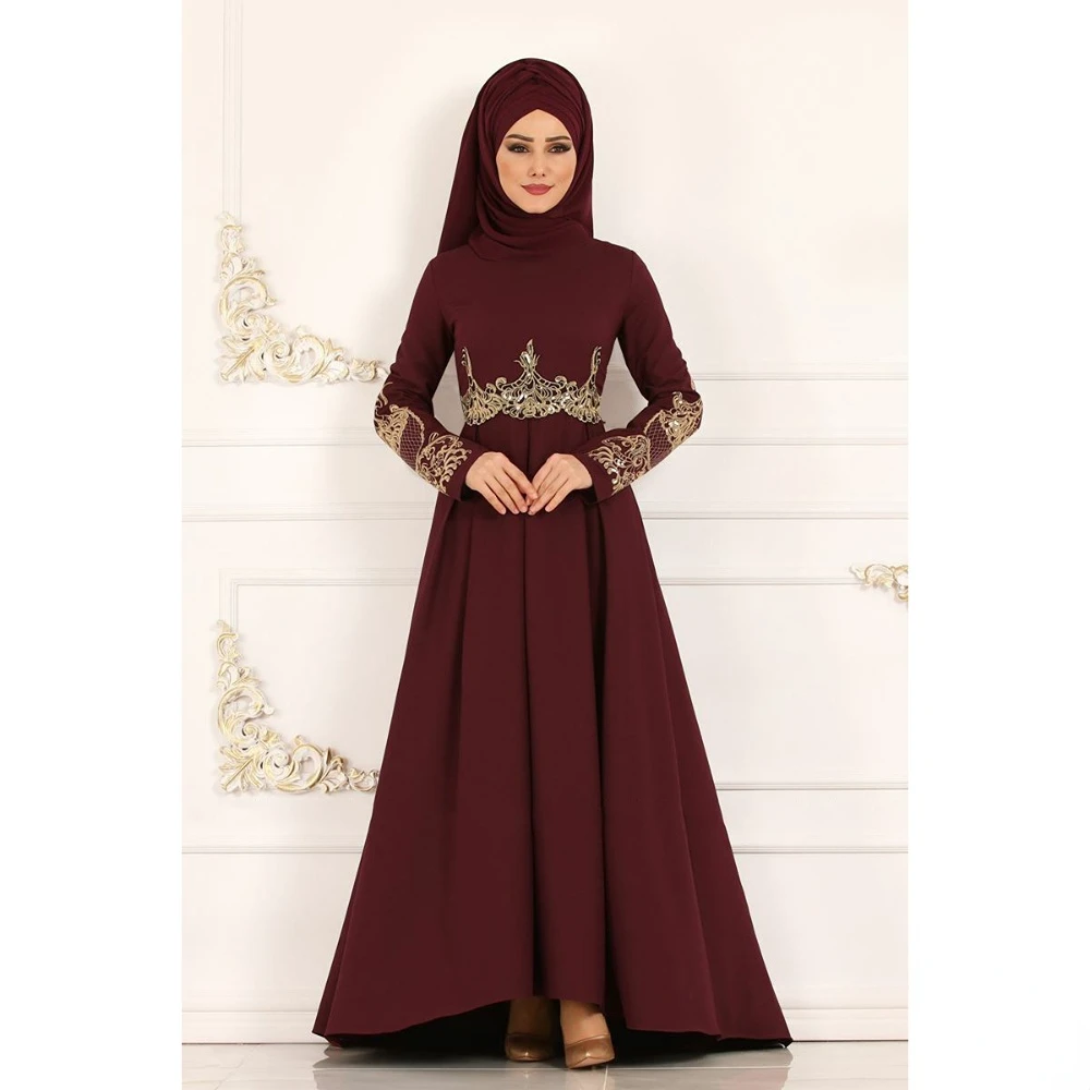 New Three-dimensional Embroidered High Waist Slim National Long Dress Elegant Dress Middle East Abaya Dubai Kaftan Vestidos