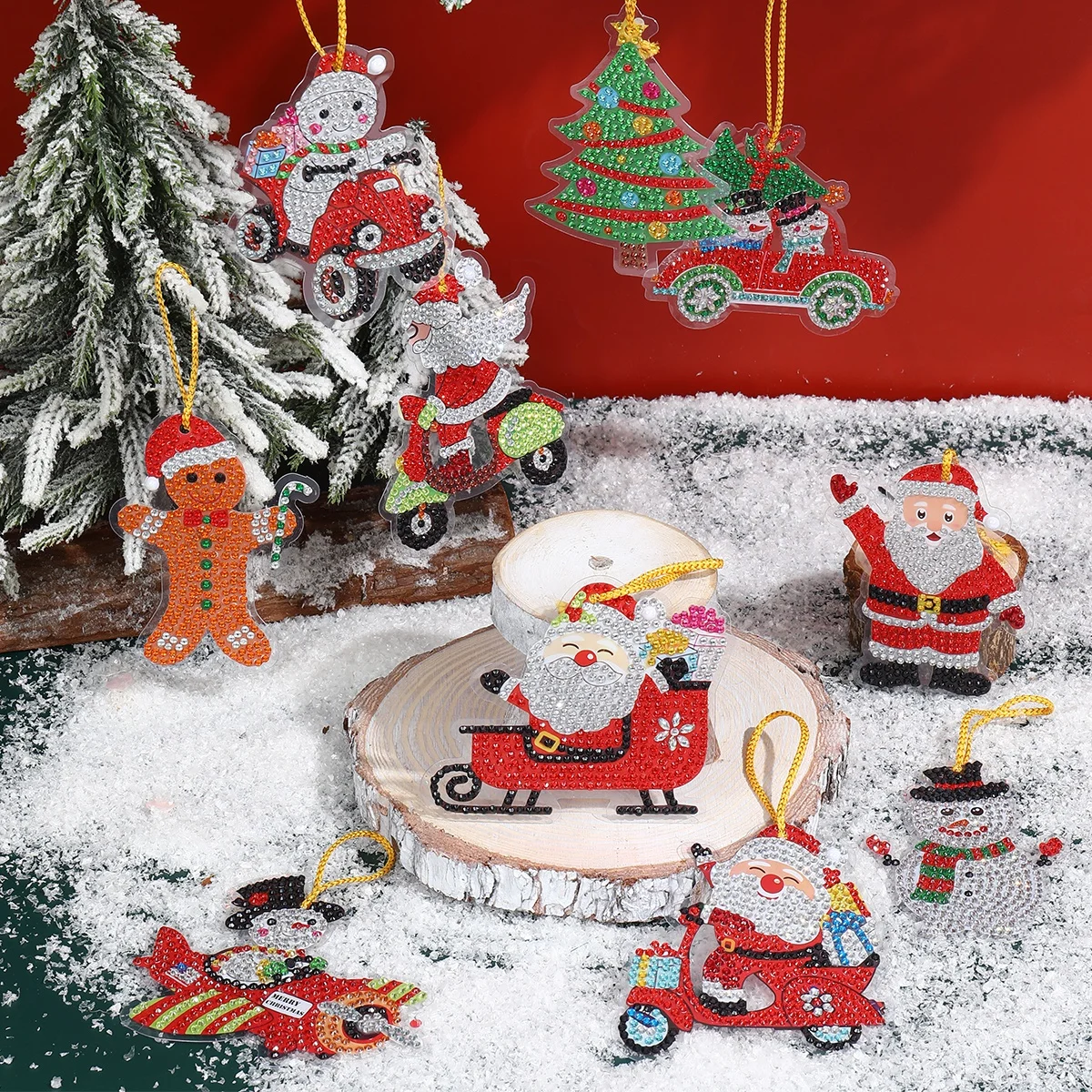 10 шт. рождественские алмазные подвески для творчества Рождественское украшение