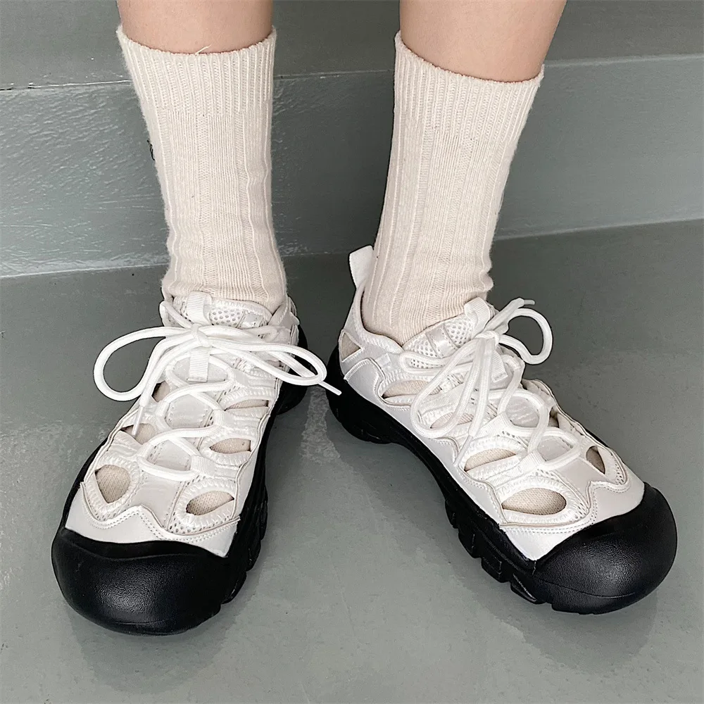 

Туфли женские на толстой подошве, мягкая кожа, универсальные, летняя обувь, римские сандалии, 22 цвета