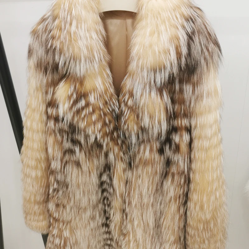 Winter new ladies 100% fox fur coat Imported red fox fur long jacket  cardigan luxury elegant women Real fur coat enlarge