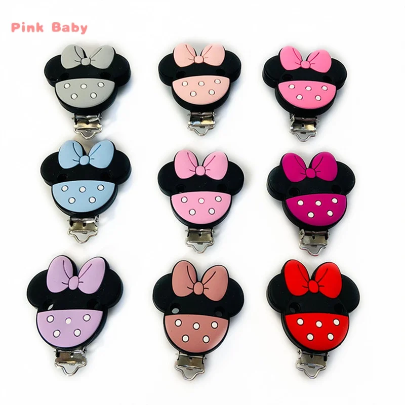 15pcs Mickey Silicone Clips Baby Pacifier Clips Holder Silicone Dummy Pacifier Chain Accessories BPA Free Nursing Teething Toys