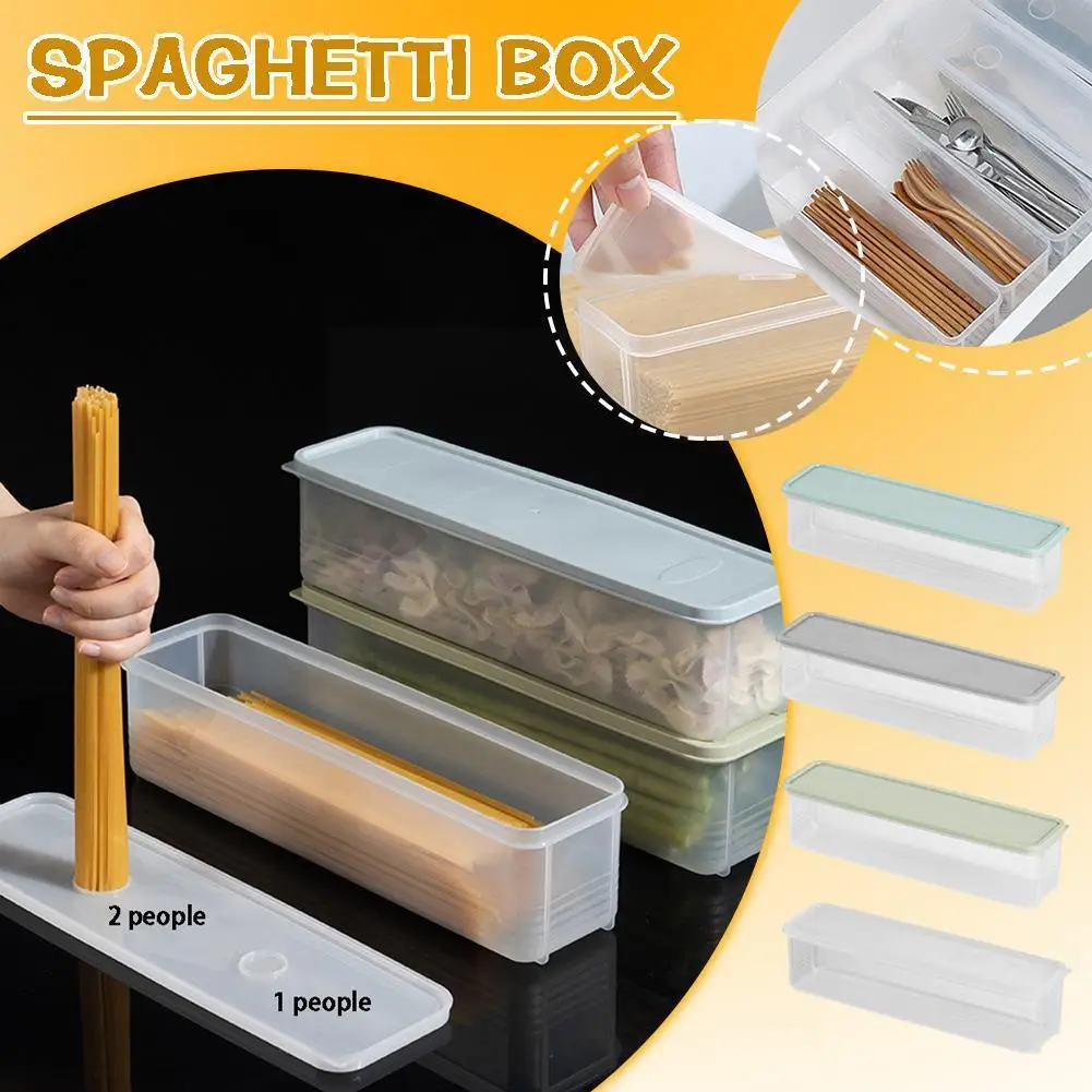 

Kitchen Noodle Spaghetti Container Fresh-keeping Storage Household Sealed Box Cereal Box Cover Preservation With Spaghetti O0T1