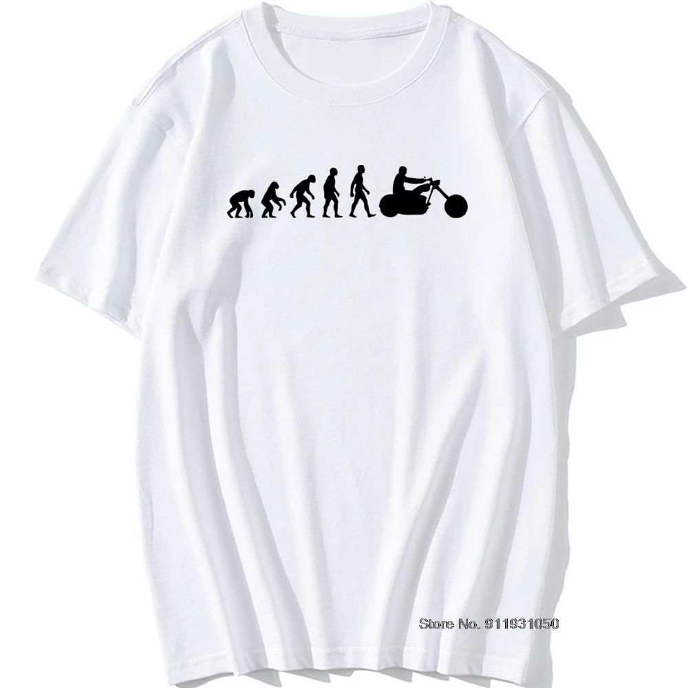 

Motorcycle Locomotive Evolution Novelty Print Mens T-shirt 100% Cotton Round Collar Summer Ventilation Unique Top Short Sleeve