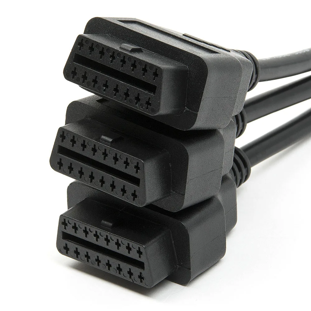 OBD2 OBDII диагностический удлинитель от 1 до 3 16 Pin Мужской к женскому Y разделительный