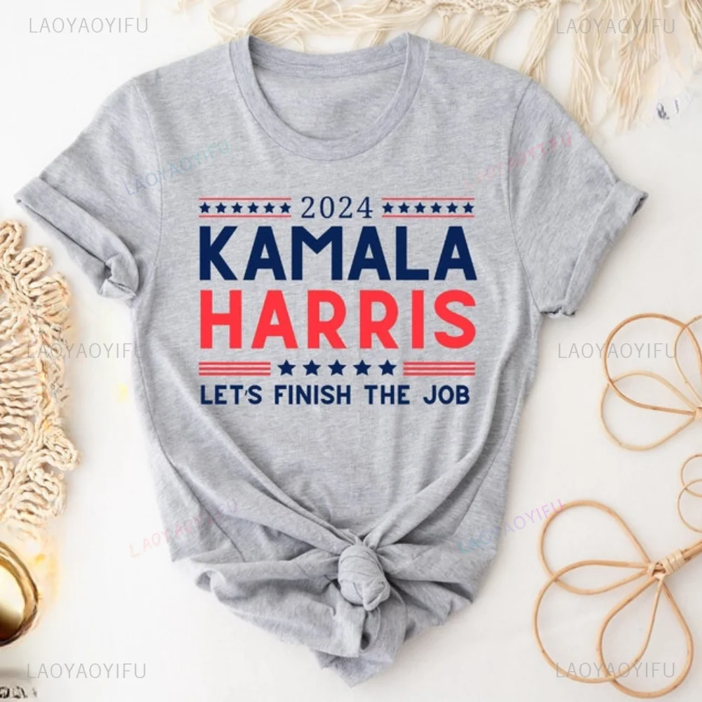 Футболка высокого качества Kamala Harris Let's Finish The Job 2024 футболка President рубашка Rally