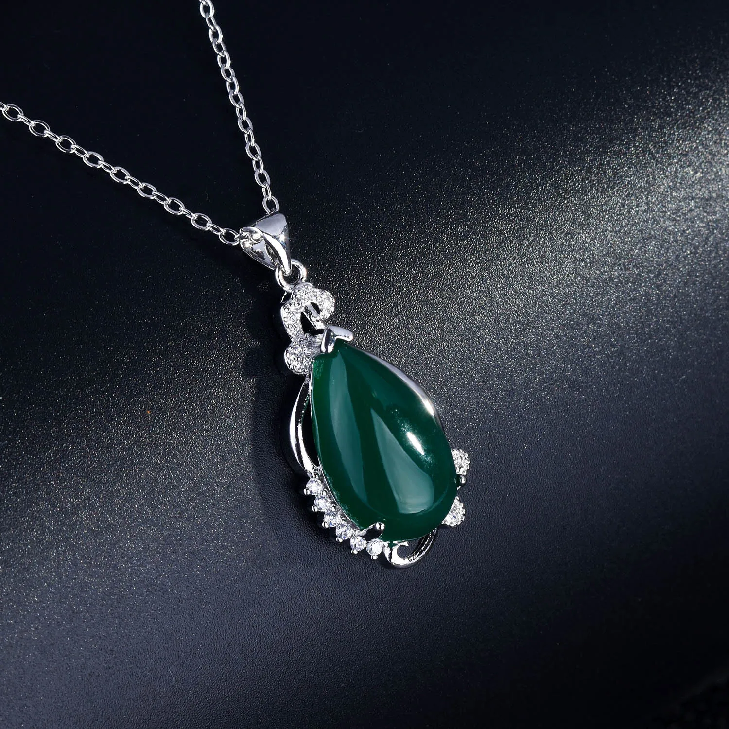 

DIWENFU Natural Emerald Bizuteria Real S925 Sterling Silver Necklace Pendant for Women Silver 925 Jewelry Turquoise Gemstone