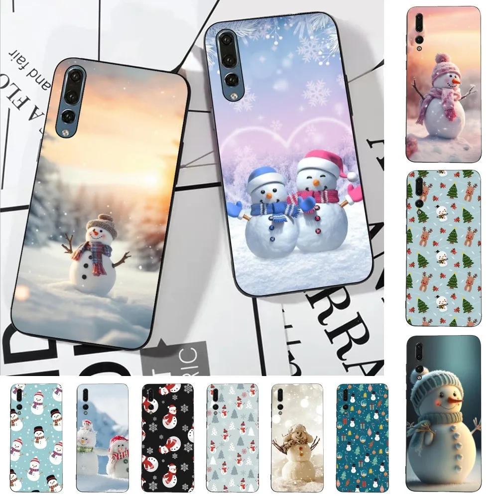 

Christmas Snowman Phone Case For Huawei P 8 9 10 20 30 40 50 Pro Lite Psmart Honor 10 lite 70 Mate 20lite