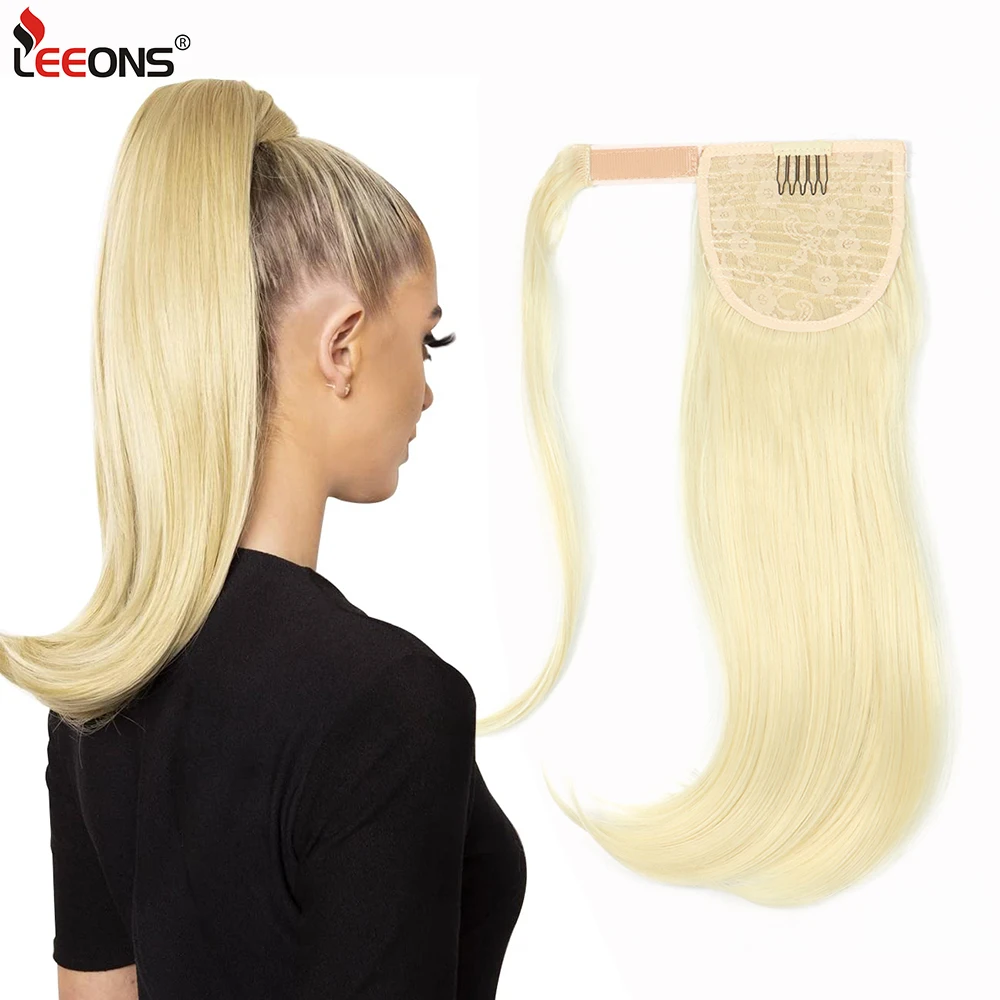 

Synthetic Ponytail Bounce Wrap Around Ponytail 16 Inch Straight Hairpiece With Clip In Hair Drawstring Ponytail Hair Extension