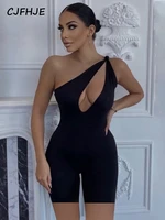 cjfhje 2022 one shoulder cut out sexy playsuit summer women fashion baby blue pure romper body y2k