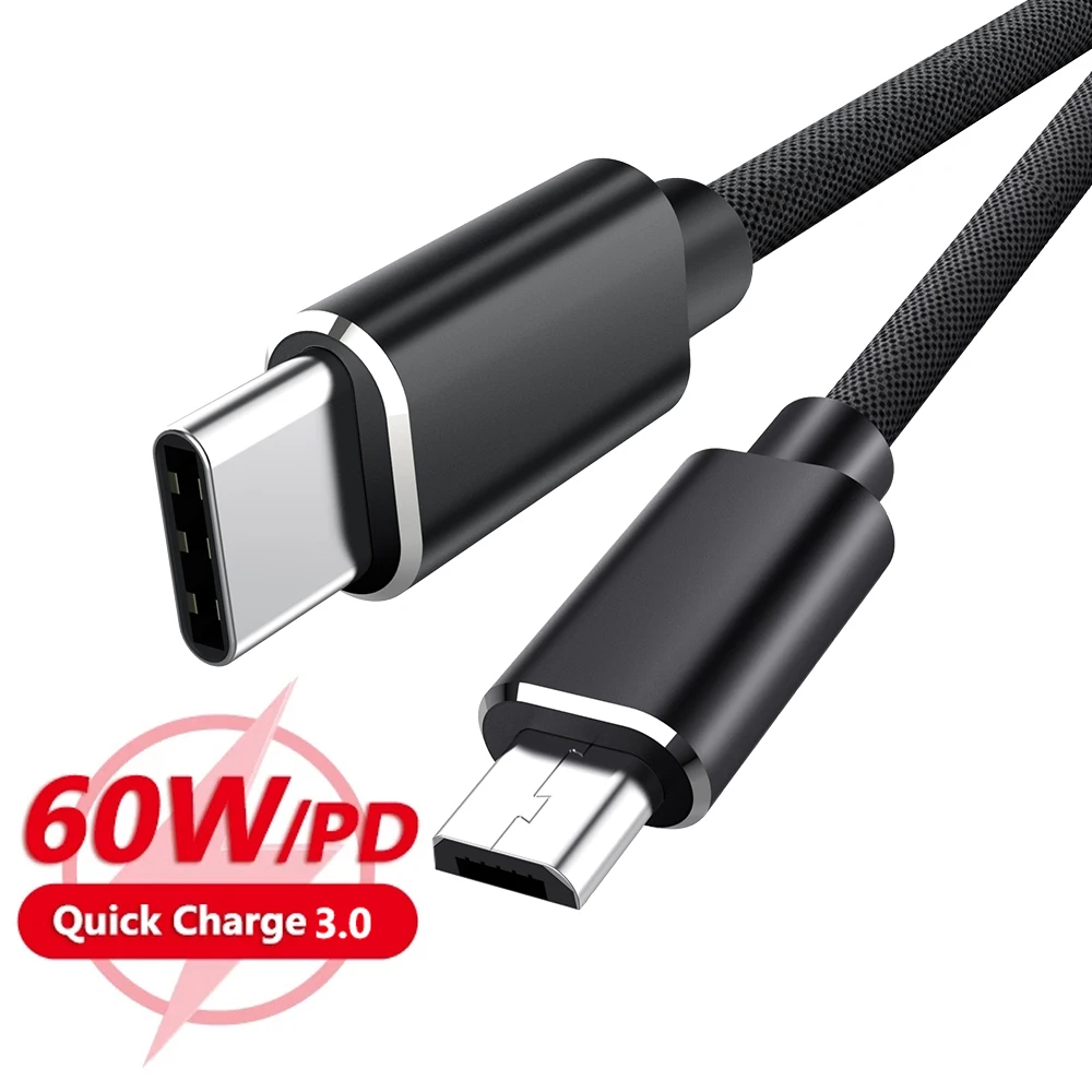 

Type C USB-C To Micro USB Cable For Samsung xiaomi Micro B Type C Cord Male to Male For Macbook Samsung Fast Charge Data Cable
