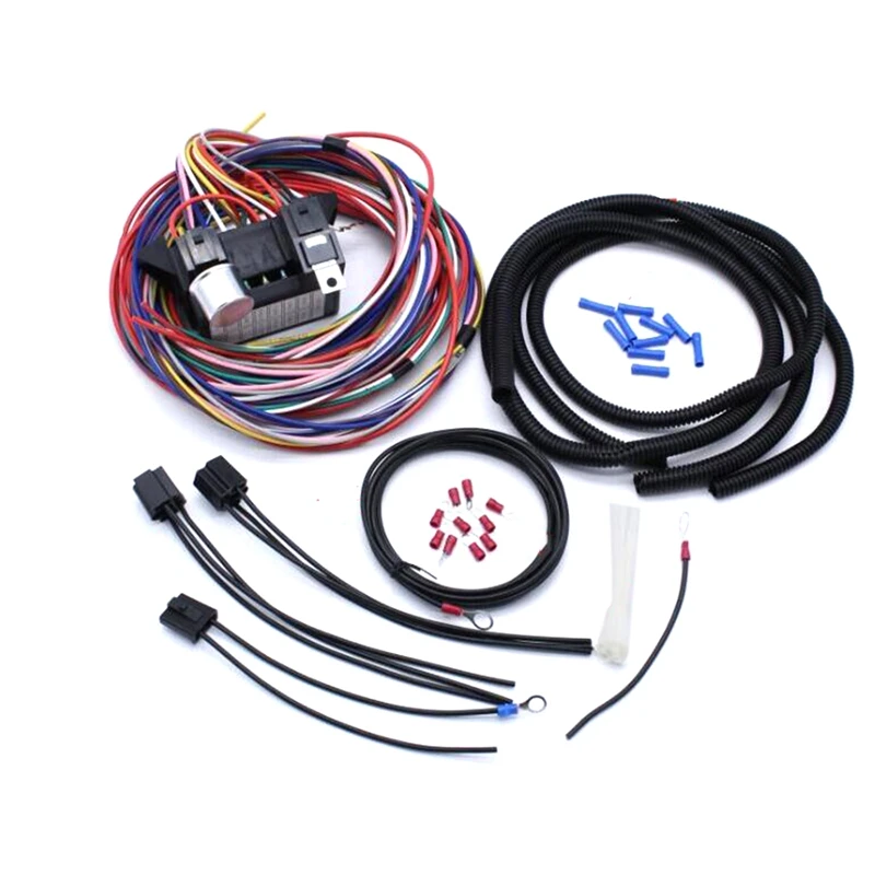 

AU05 -For Muscle Car Hot Rot Wiring Street Rod Rat Rod for Ford Chevy 12 Circuit Universal Wiring Harness Kit