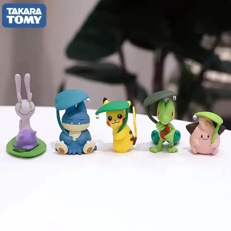 Фото Оригинальная мини-кукла TAKARA TOMY Pokémon Shitoshito Amayadori Series Goodra Snorlax Treecko, настольное украшение, игрушка, подарок на день рождения №4