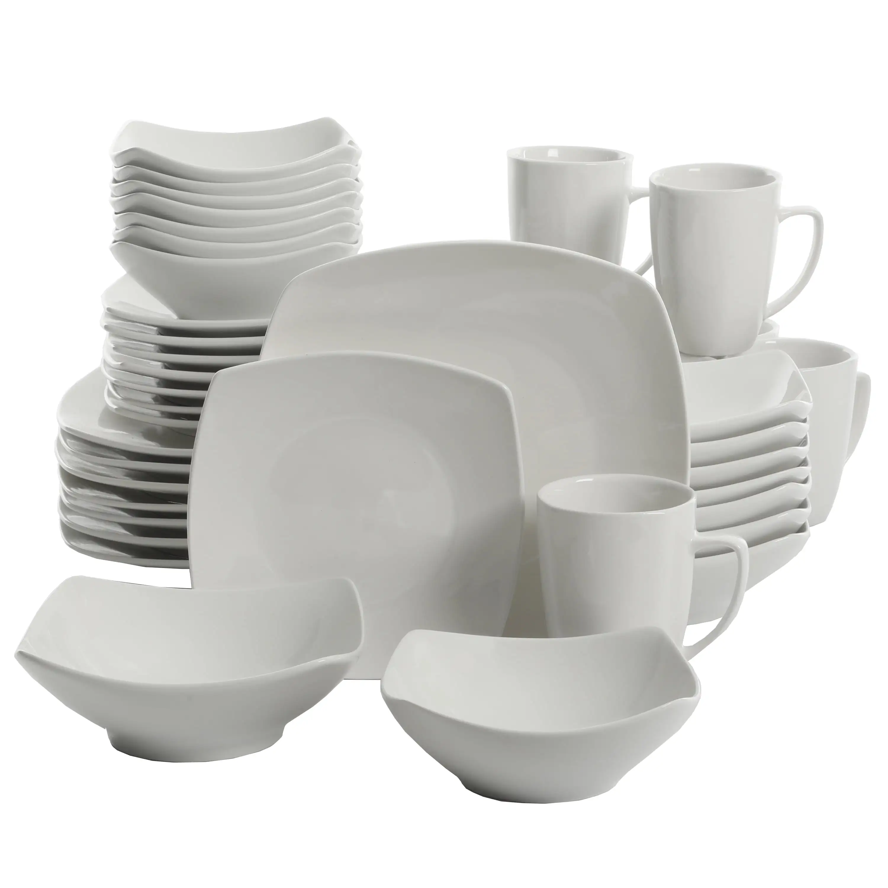 Modern Home Everyday Square Expanded 40-Piece Dinnerware Set