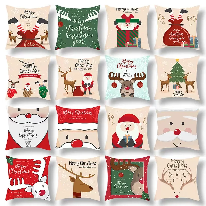 

Christmas Home Bedroom Living Room Decorations Christmas Pillowcase Sofa Decoration Cushion Printing Pillow Chair Car Cushion