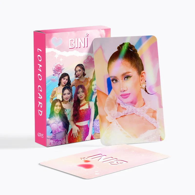 60 шт./компл. Kpop BINI в штучной упаковке лазерная карта двухсторонняя печать