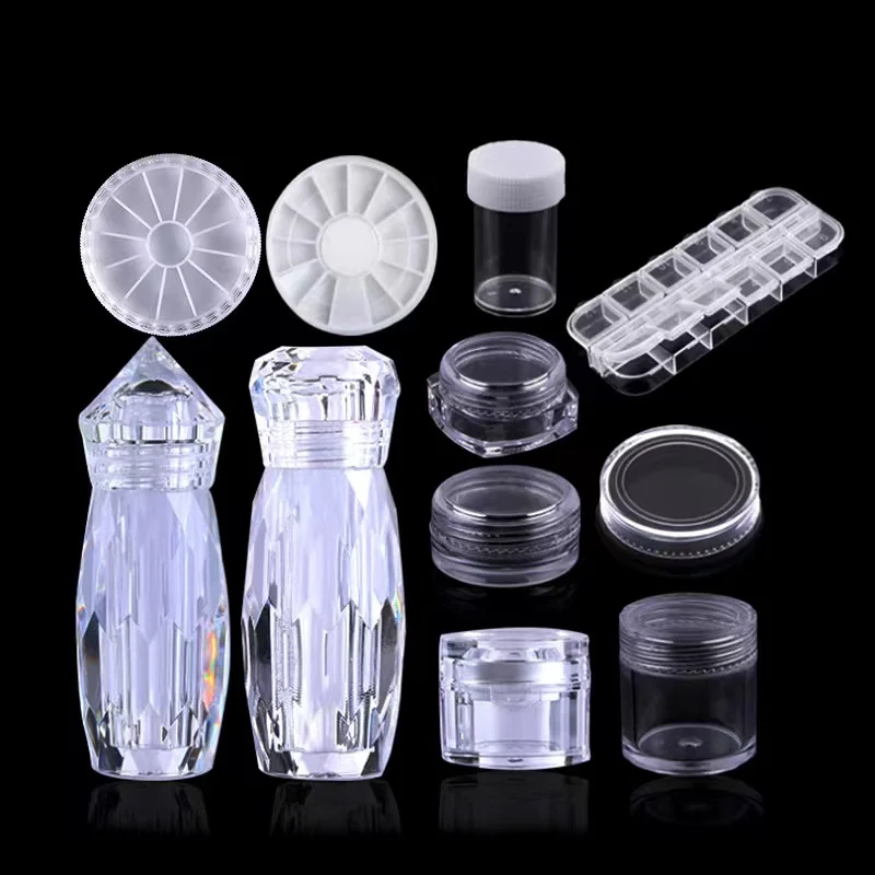 120PCS Empty Makeup Jar Pots Cosmetic Storage Skin Cream Container Refillable Bottles Nail Sequins Rhinestones Glitter Box