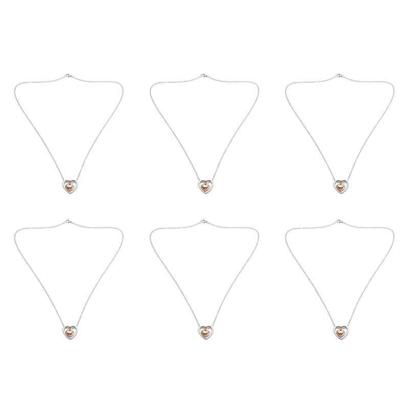 

6X Double Heart Rose Gold Cremation Urn Necklace Pendant Funnel Fill Kit Keepsake Memorial Ashes
