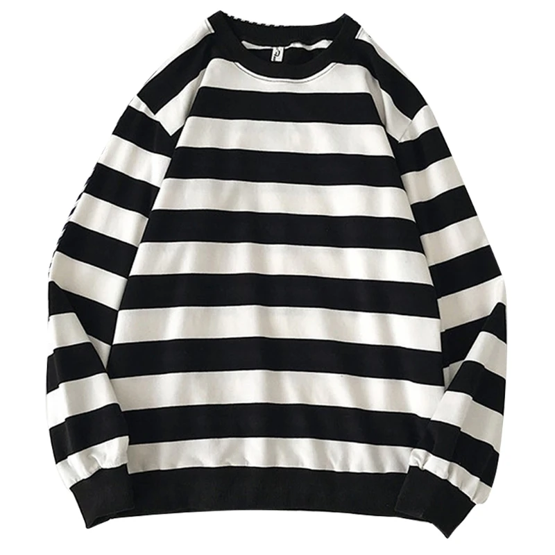 

Couples Striped Print Sweater Women Fashion O-neck Loose Casual Knit Pullover Sweater Korean Style Sweetshirts Sweaters