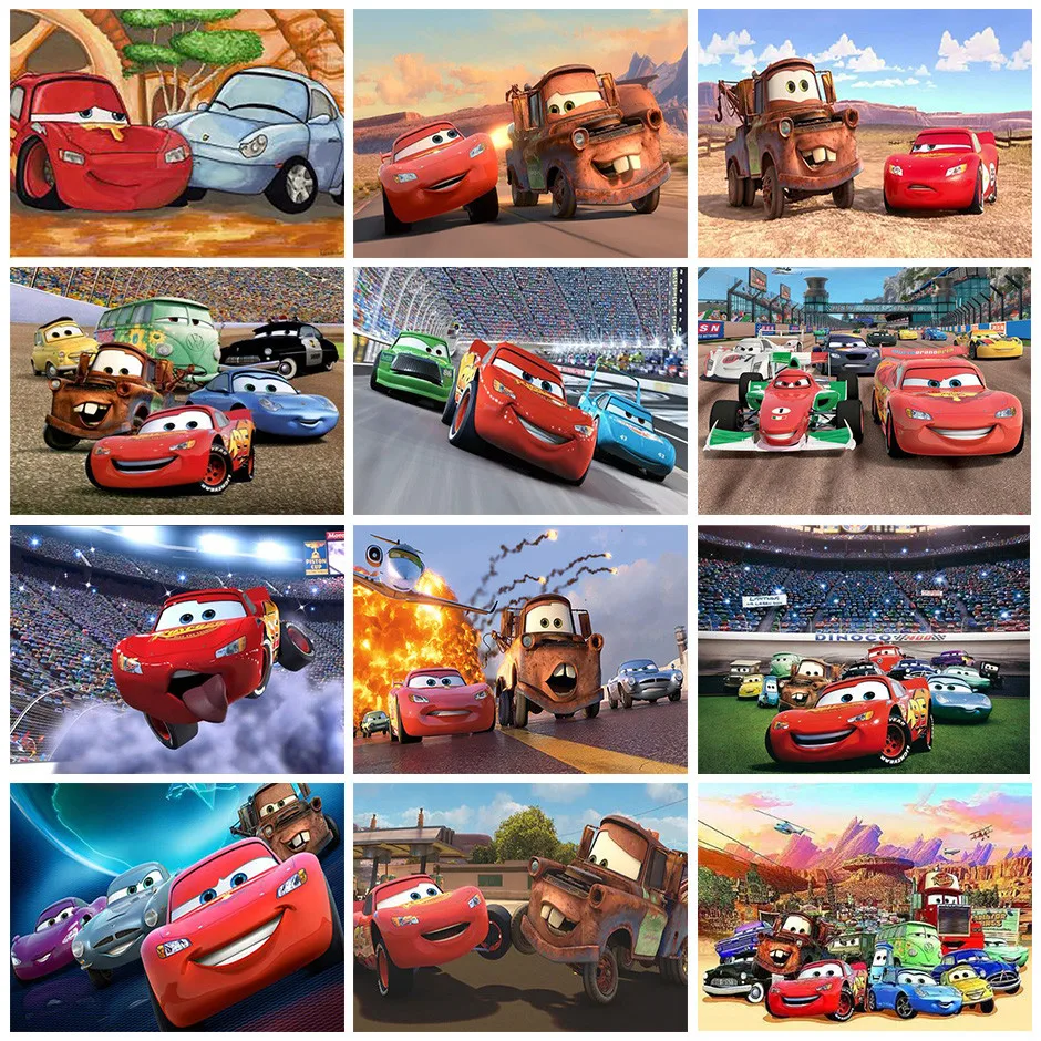 

Disney DIY Cartoon Car Story Animation Diamond Painting Full Square/Round Rhinestone Cross Stitch Kits Home Decor