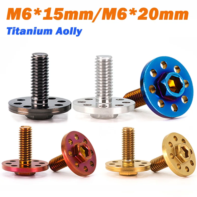 Фото Титановый болт Aolly M6 * 15 мм/M6 * 20 мм, шестигранная просверленная головка, фланцевый болт, винт обтекателя для мотоцикла, велосипеда №1