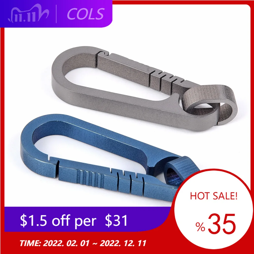 

Men's Titanium Alloy Keychains Car Key Waist Keychain Pendant Hanging 55mm For 55LB Force Durable Round Design Outdoor Tool