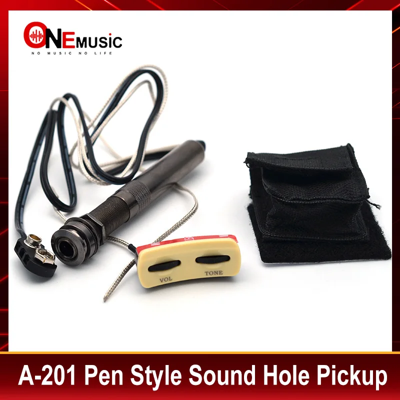 

A-201 Pen Style Microphone Sound Hole Adjustable Pickup with Sensitive Silver Pizo for Acoustic Folk Guitar