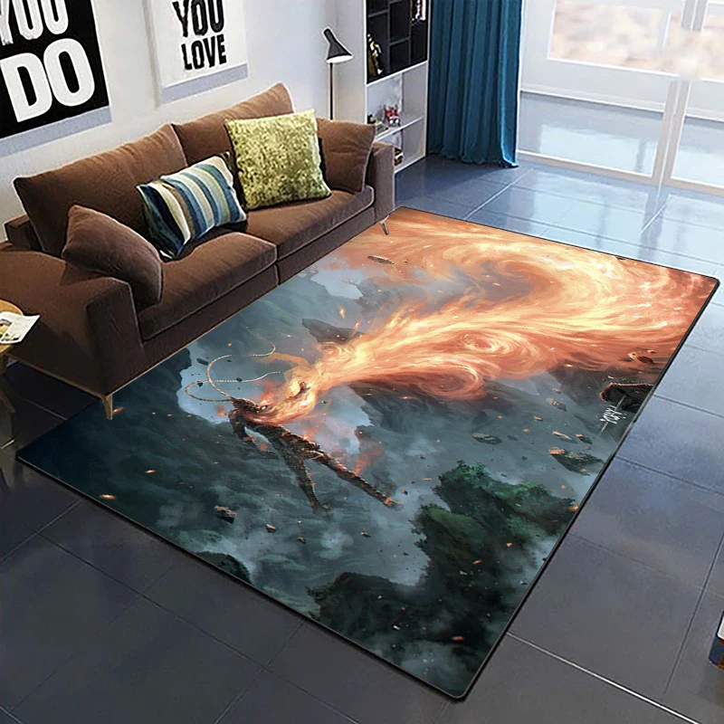 

Sun WuKong Monkey King Printed Carpet Household Rug Children's Room Living Room Chair Bedside Modern Simple Floor Mat Office
