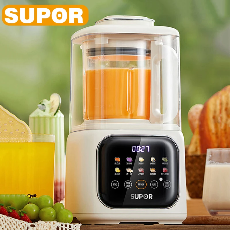 SUPOR Bass Food Blender Filter-free Soybean Milk Machine 1000ML High Borosilicate Glass Mixer Multifunctional Food Processor