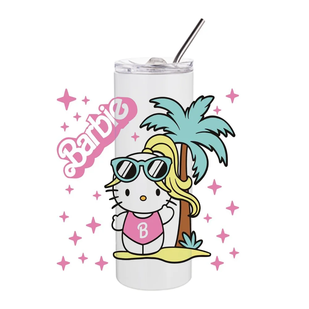 Miniso 3D мультяшный дизайн UV DTF кружка обертка для 20oz Tumblers Hello Kitty переводные наклейки