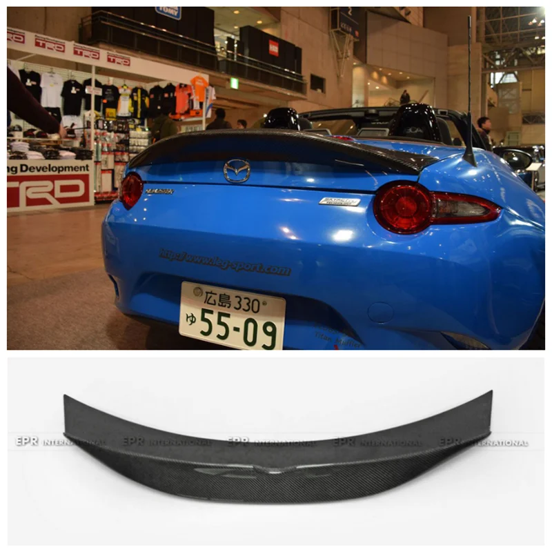 

For Mazda MX5 ND 2018 2019 2020 2021 2022 2023 High Quality Carbon Fiber & FPR Primer Rear Trunk Lip Spoiler Splitters Wing