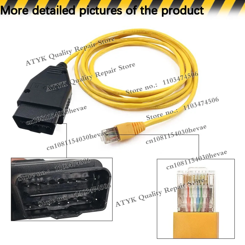 Фото Кабель ENET Bimmercode OBD2 для кодирования BMW F-серии |   E SYS ISTA+ ICOM Bootmod3 Bimmerlink OBD |   Кабель для тяжелых условий эксплуатации №5