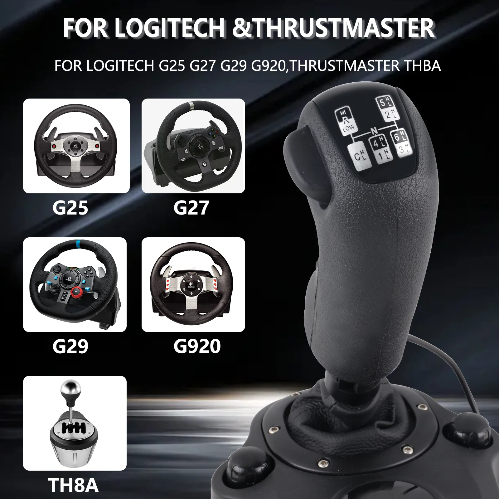 High Low Gear Simulator Shifter Simulators USB Shift Knob for Logitech G923 G29 G27 G25 TH8A for ETS2&ATS Scania Truck