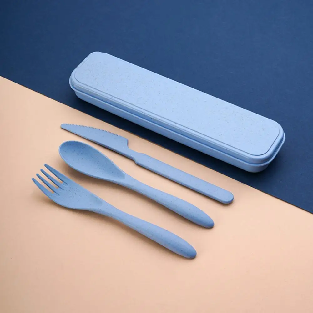 

1 Set Three-piece Tableware Set Practical Drop Resistant Food Grade for Travel Tableware Set Cutter Fork Spoon Set