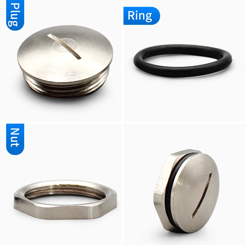 Водонепроницаемая металлическая заглушка никелированная латунная крышка винта